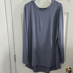 Women's Long Sleeve Blue Athletic Top